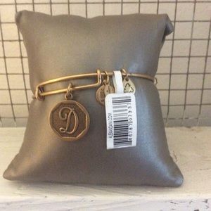 Alex and ani yellow letter D initial bracelet
